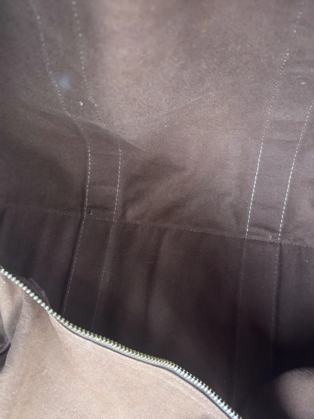 Vintage Extra Large LL Bean Canvas & Leather Zipper Duffle Bag 80s brown tote XL